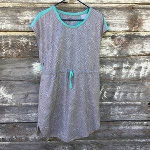 Title Nine Women's Cinch Dress Athletic A-Line Moisture Wicking Gray Blue S L